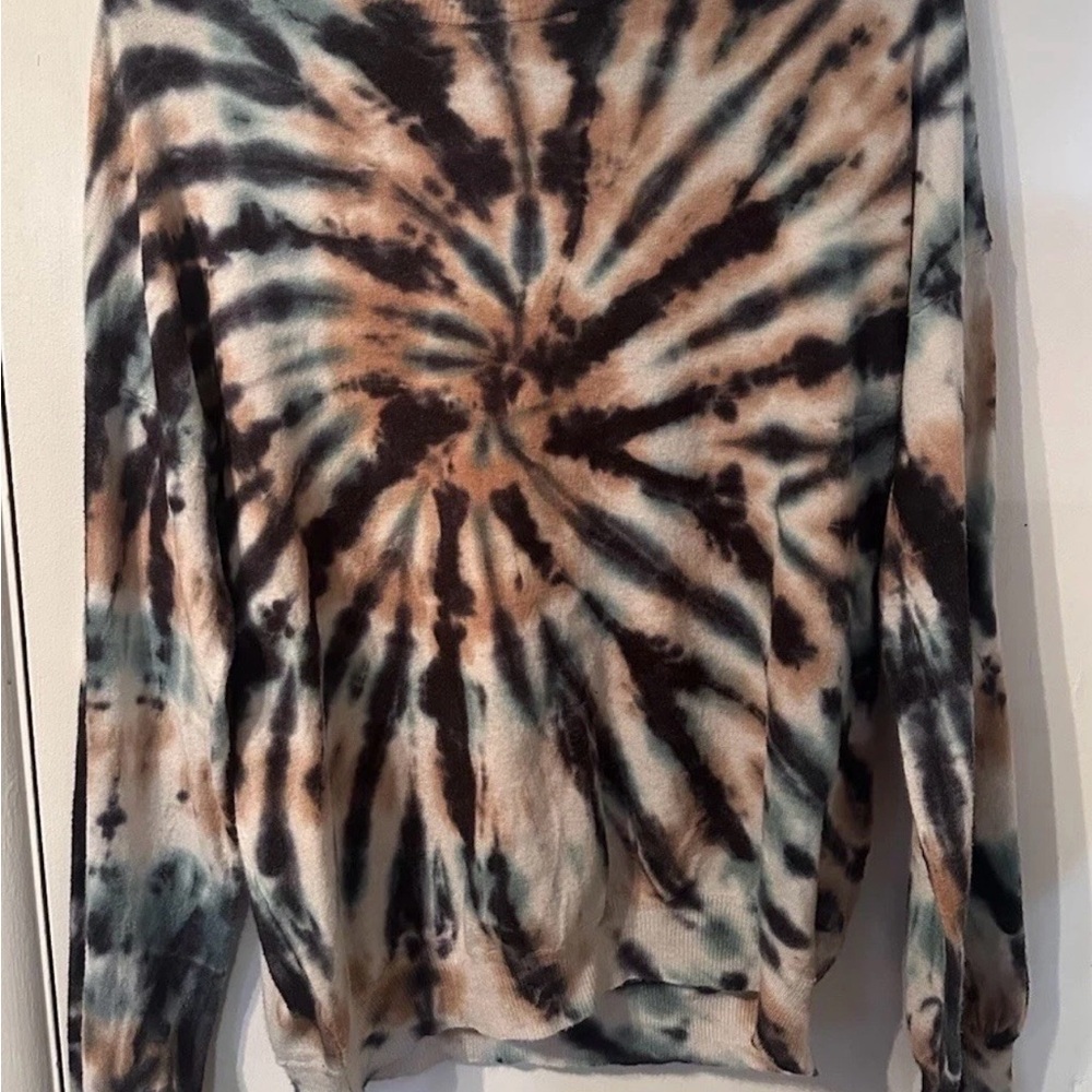 Volcom Tie-Dye Crewneck Sweater in Brown, Black & Teal